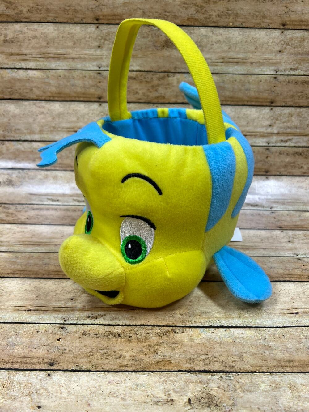 Disney The Little Mermaid Flounder Plush Halloween Trick or Treat Bucket Basket